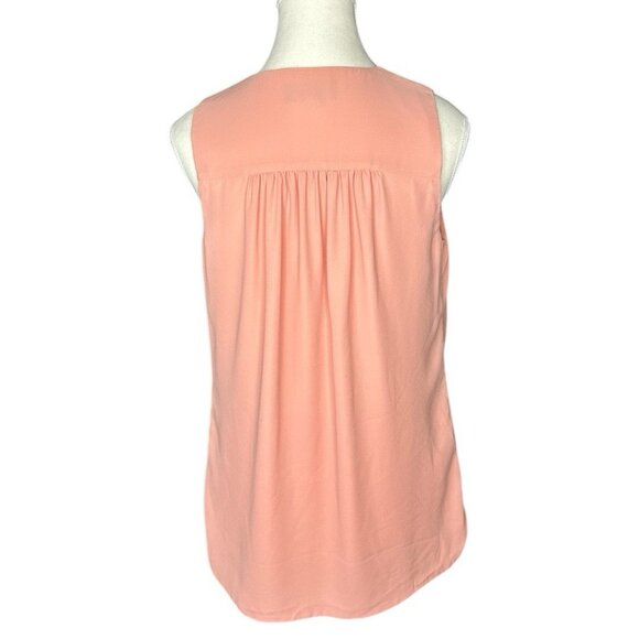 Fifteen Twenty Women's Rose Pink Tie Front Crepe‎ V-Neck Sleeveless Top XS/C36 - Picture 4 of 12